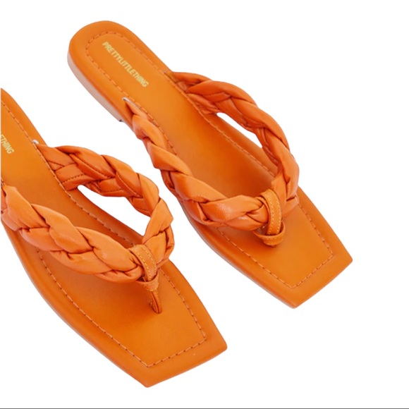 Real Leather Square Toe Plaited Toe Thong Sandals-Size7 - Picture 4 of 5